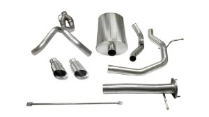 Chevrolet SSR Performance Exhaust - Rear - CORSA Performance - Sport Cat-Back, Dual Rear Exit, Single Pro-Series Tips - Polished - `05-`06